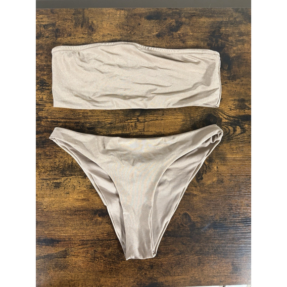 FAYT Swim Britney Lee Saunders Nude Bikini Set Size L Elijah Top Blaze Bottom - Picture 1 of 7